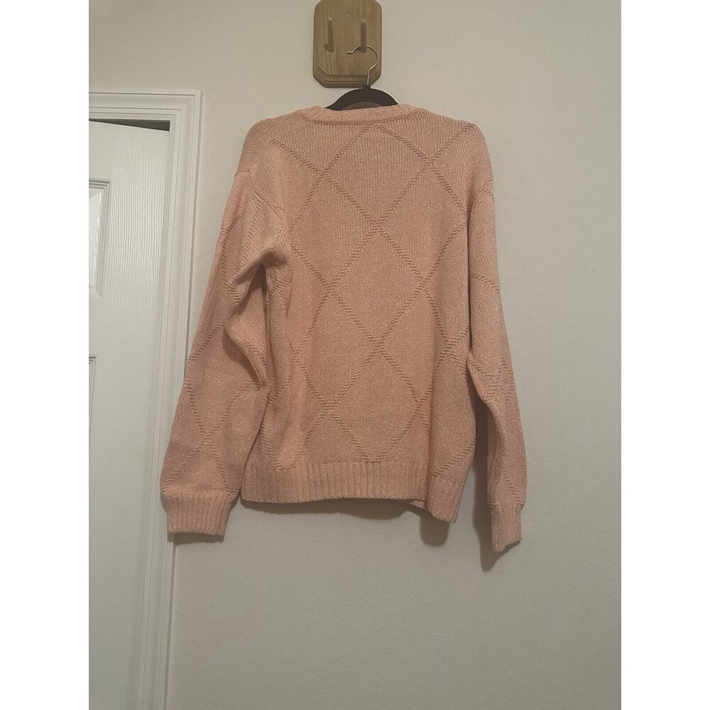 Vtg Bilancioni Men’s Sweater Long Sleeve Crewneck Silk Cotton US Sz L Argyle - Picture 5 of 9